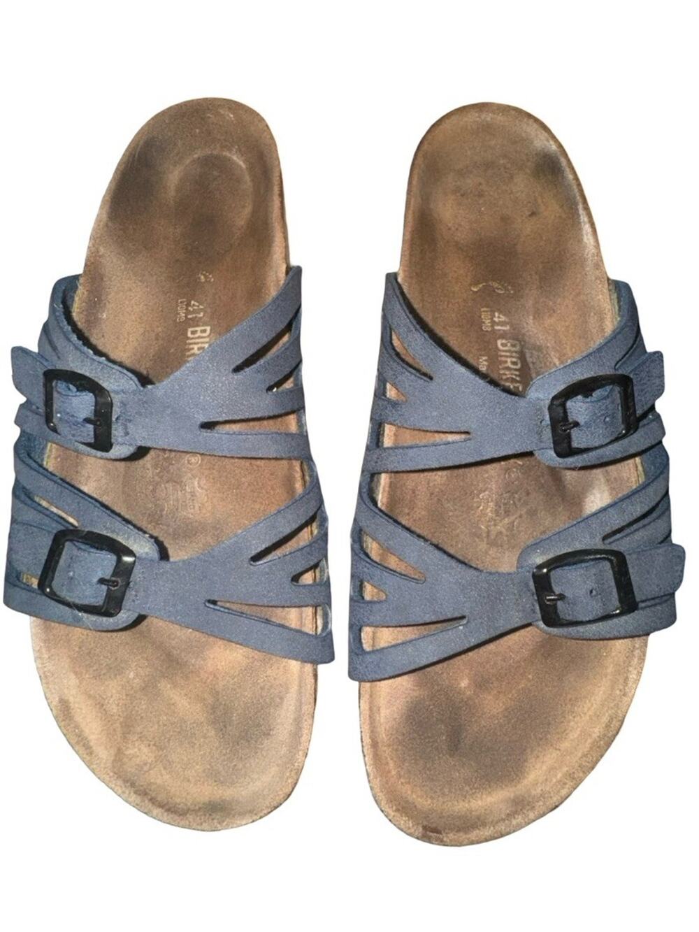 Birkenstock Blue Granada Buckle Strappy Sandals Shoes Size EU 41.5, US 10